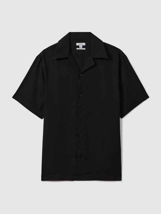Reiss original black linen shirt