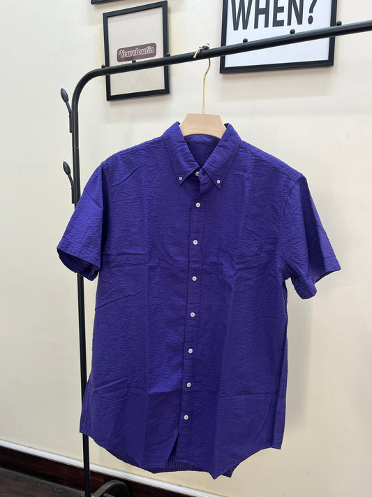 J CR.EW original seersucker purple shirt