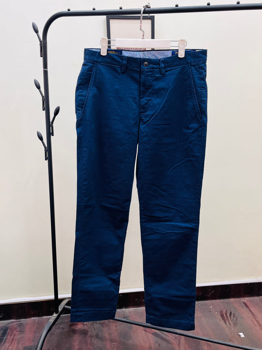 R L original navy STRETCH STRAIGHT FIT chinos