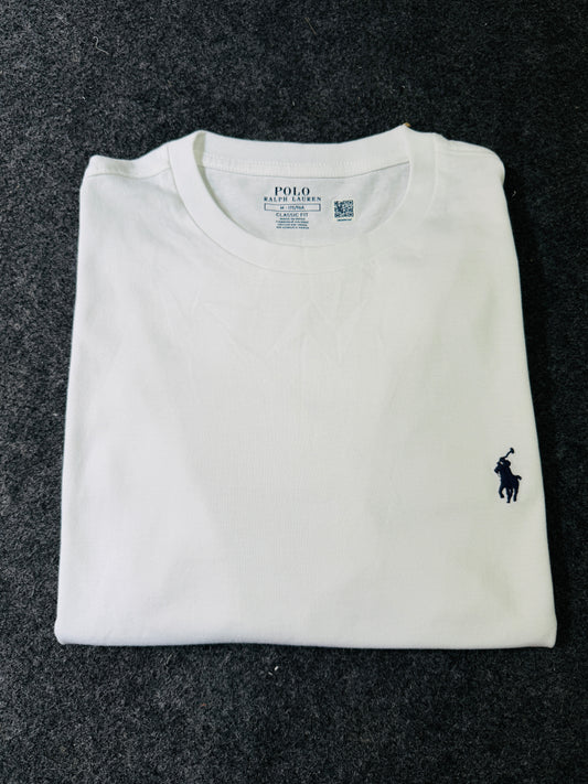 R L classic fit white crew neck T-shirt d01