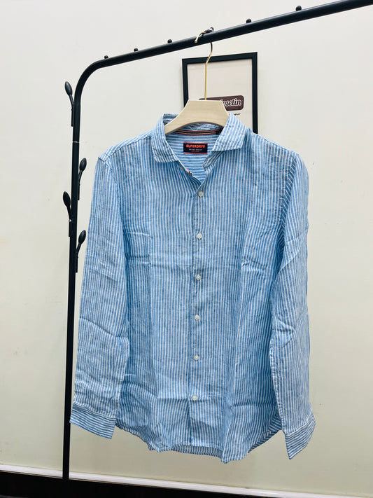 Super.dry original linen striped shirt