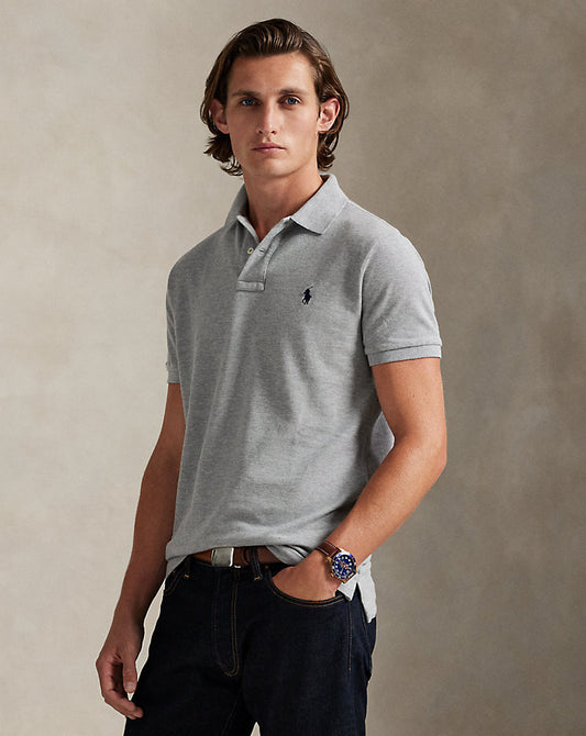 R L po.lo original collar grey custom slim fit tshirt d65 yc