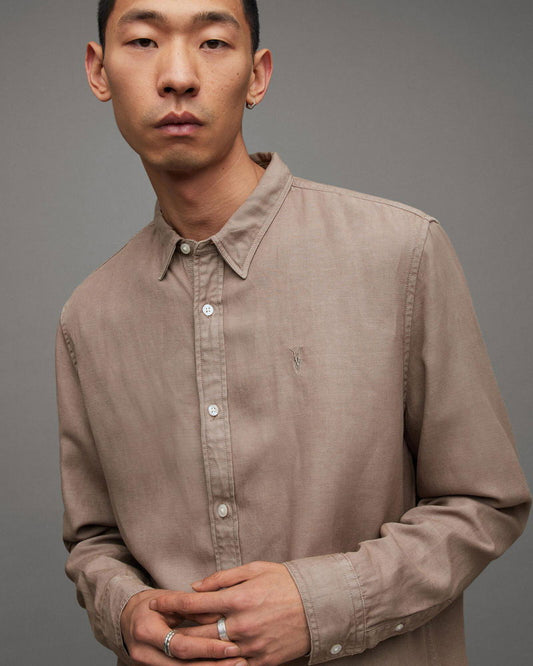 All sain.ts original brown linen blend shirt