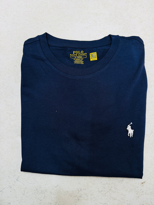 R L classic fit navy crew neck T-shirt d01