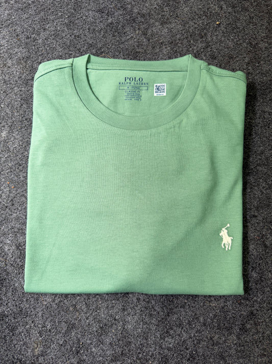 R L classic fit green crew neck T-shirt d01