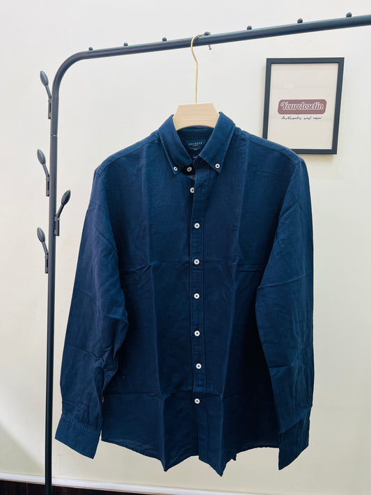 Hac.kett original navy linen shirt