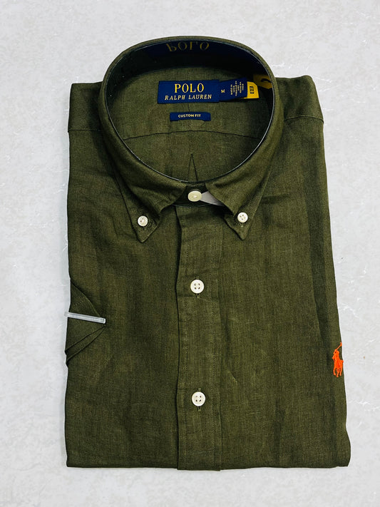 R L PO.LO original short sleeve linen shirt d99